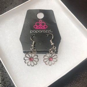 Pink flower earrings